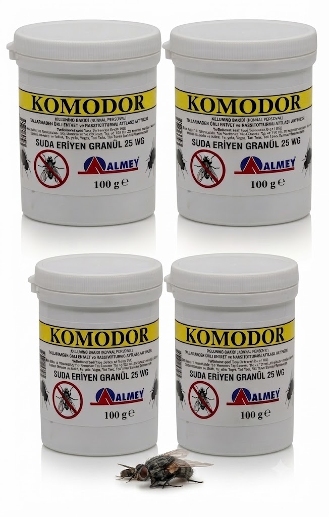 Komodor Suda Eriyen Granül Sinek Yemi 100g (4'lü Ekonomik Paket) 
